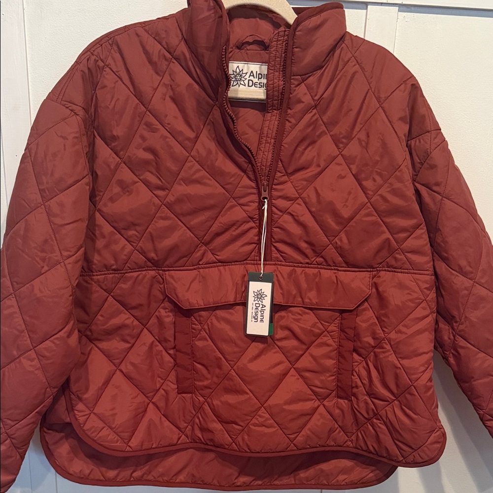 Alpine Design women’s Quilted Pullover Jacket - Rust Red